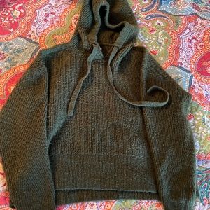 Lucky brand cropped dark green sweater